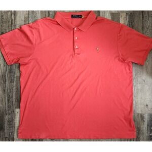 POLO Ralph Lauren Polo Shirt Mens 3XB Coral Preppy Soft Cotton Touch Flesh Pony